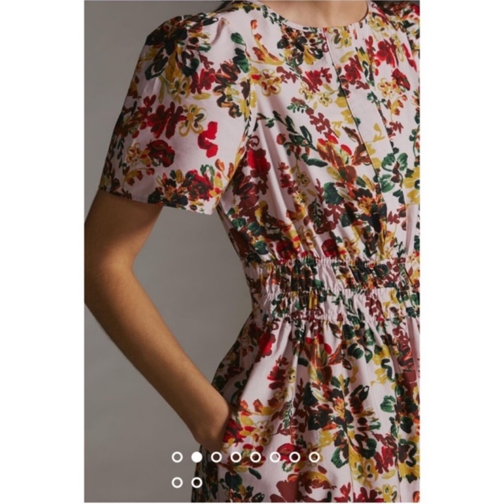 Anthropologie Somerset Floral Cotton Maxi Dress Pink Cottagecore Size S NWT - Picture 5 of 17